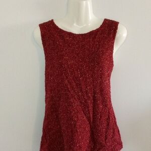 Red Sleeveless Top Size L